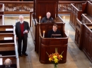 Rev. Brian Davies welcomes the visitors